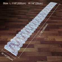 Load image into Gallery viewer, OurWarm White Lace Table Runner Chair Sash Floral Table Runners Modern Boho Wedding Decor Home Hotel Birthday Party Table Decor