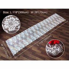 Load image into Gallery viewer, OurWarm White Lace Table Runner Chair Sash Floral Table Runners Modern Boho Wedding Decor Home Hotel Birthday Party Table Decor
