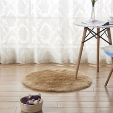 Load image into Gallery viewer, Fluffy Round Rug Carpets Living Room Solid Long Plush Area Carpet Faux Fur Sheepskin Shaggy Rugs For Home Bedroom Decorative