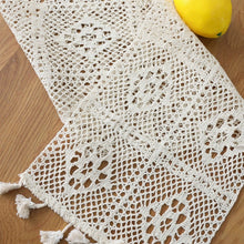 Load image into Gallery viewer, Cotton Table Runner Hollow Handmade Crochet With Tassel Tables Cloth Home Kitchen Romantic Wedding Decor Runners