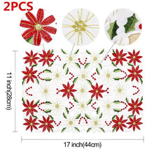 Load image into Gallery viewer, OurWarm 38X176cm Embroidered Table Runner Cutwork Christmas Tablecloth Christmas Decoration for Home New Year Table Decoration