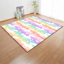 Load image into Gallery viewer, Cartoon Pink Unicorn Carpets Anti-slip Flannel Carpets Kids Play Mat Girls Room Decorative Area Rug Living Room Rug and Carpet