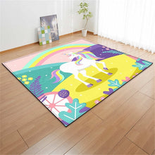 Load image into Gallery viewer, Cartoon Pink Unicorn Carpets Anti-slip Flannel Carpets Kids Play Mat Girls Room Decorative Area Rug Living Room Rug and Carpet