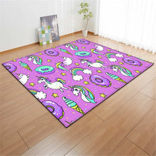 Load image into Gallery viewer, Cartoon Pink Unicorn Carpets Anti-slip Flannel Carpets Kids Play Mat Girls Room Decorative Area Rug Living Room Rug and Carpet