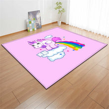 Load image into Gallery viewer, Cartoon Pink Unicorn Carpets Anti-slip Flannel Carpets Kids Play Mat Girls Room Decorative Area Rug Living Room Rug and Carpet