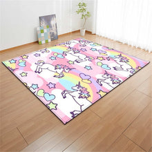Load image into Gallery viewer, Cartoon Pink Unicorn Carpets Anti-slip Flannel Carpets Kids Play Mat Girls Room Decorative Area Rug Living Room Rug and Carpet