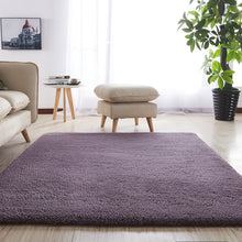 Load image into Gallery viewer, European modern fluffy rectangular carpet living room bedroom balcony white pink gray non-slip polyester carpet 140cm*200cm