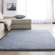 Load image into Gallery viewer, European modern fluffy rectangular carpet living room bedroom balcony white pink gray non-slip polyester carpet 140cm*200cm