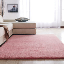 Load image into Gallery viewer, European modern fluffy rectangular carpet living room bedroom balcony white pink gray non-slip polyester carpet 140cm*200cm