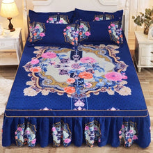 Load image into Gallery viewer, Soft Sanding Fitted Bed Sheet Cover Thicken Bedspread Twin King Queen Size Bed Skirt Wedding Bed Skirt Cover