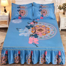 Load image into Gallery viewer, Soft Sanding Fitted Bed Sheet Cover Thicken Bedspread Twin King Queen Size Bed Skirt Wedding Bed Skirt Cover