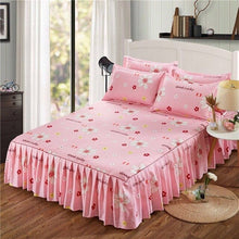Load image into Gallery viewer, Soft Sanding Fitted Bed Sheet Cover Thicken Bedspread Twin King Queen Size Bed Skirt Wedding Bed Skirt Cover