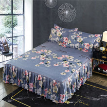 Load image into Gallery viewer, Soft Sanding Fitted Bed Sheet Cover Thicken Bedspread Twin King Queen Size Bed Skirt Wedding Bed Skirt Cover