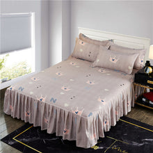 Load image into Gallery viewer, Soft Sanding Fitted Bed Sheet Cover Thicken Bedspread Twin King Queen Size Bed Skirt Wedding Bed Skirt Cover