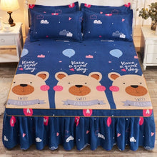 Load image into Gallery viewer, Soft Sanding Fitted Bed Sheet Cover Thicken Bedspread Twin King Queen Size Bed Skirt Wedding Bed Skirt Cover