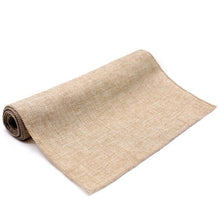 Load image into Gallery viewer, Wedding Party Table Runner Burlap Natural Jute Imitated Linen Rustic Table Decoration Accessories Table cloth Home Textiles over