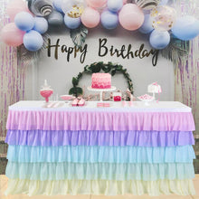 Load image into Gallery viewer, 5 Layer Tulle Table Skirt Tutu Table Skirts Baby Shower Birthday Party Table Skirts for Banquet Wedding Hotel Party Decoration