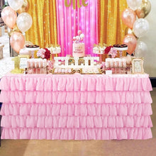 Load image into Gallery viewer, 5 Layer Tulle Table Skirt Tutu Table Skirts Baby Shower Birthday Party Table Skirts for Banquet Wedding Hotel Party Decoration