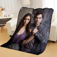 Load image into Gallery viewer, Personalized Blankets Custom Vampire Diaries Blankets Soft TR DIY Your Picture Decoration Bedroom Throw Rug Travel Blanket