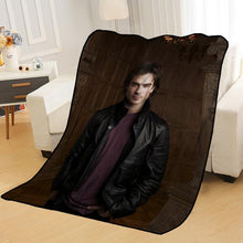 Load image into Gallery viewer, Personalized Blankets Custom Vampire Diaries Blankets Soft TR DIY Your Picture Decoration Bedroom Throw Rug Travel Blanket