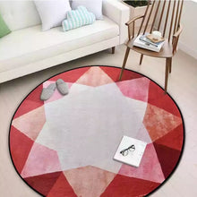Load image into Gallery viewer, Round Spliced Carpets for Bedroom Soft Flannel Living Room Area Rug Aubusson Geometric Design Carpets Europe Colorful Round Rug