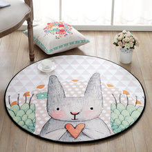 Load image into Gallery viewer, Cartoon Bear Round Carpet Hand Drawn animals Bee Bedroom Area Rug Non-Slip Floor Mats Kid's Living Room Crawling Play Mat circle