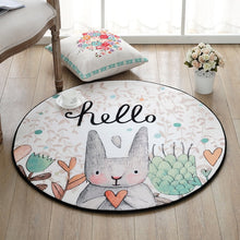Load image into Gallery viewer, Cartoon Bear Round Carpet Hand Drawn animals Bee Bedroom Area Rug Non-Slip Floor Mats Kid's Living Room Crawling Play Mat circle