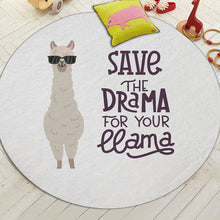 Load image into Gallery viewer, Miracille Cartoon Style Alpaca Pattern Round Carpet Non-Slip Bath Mat Soft Fluffy Coral Velvet Area Rug for Living Room Decor
