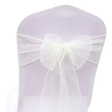 Load image into Gallery viewer, 25pcs Organza Chair Sash Bow For Wedding Party Cover Banquet Baby Shower Xmas Decoration Sheer Organza Fabric Supply 18cmx275cm