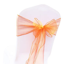 Load image into Gallery viewer, 25pcs Organza Chair Sash Bow For Wedding Party Cover Banquet Baby Shower Xmas Decoration Sheer Organza Fabric Supply 18cmx275cm