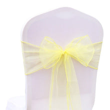 Load image into Gallery viewer, 25pcs Organza Chair Sash Bow For Wedding Party Cover Banquet Baby Shower Xmas Decoration Sheer Organza Fabric Supply 18cmx275cm