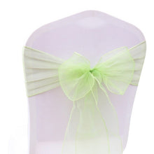 Load image into Gallery viewer, 25pcs Organza Chair Sash Bow For Wedding Party Cover Banquet Baby Shower Xmas Decoration Sheer Organza Fabric Supply 18cmx275cm