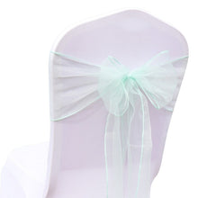 Load image into Gallery viewer, 25pcs Organza Chair Sash Bow For Wedding Party Cover Banquet Baby Shower Xmas Decoration Sheer Organza Fabric Supply 18cmx275cm