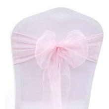 Load image into Gallery viewer, 25pcs Organza Chair Sash Bow For Wedding Party Cover Banquet Baby Shower Xmas Decoration Sheer Organza Fabric Supply 18cmx275cm