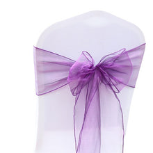 Load image into Gallery viewer, 25pcs Organza Chair Sash Bow For Wedding Party Cover Banquet Baby Shower Xmas Decoration Sheer Organza Fabric Supply 18cmx275cm