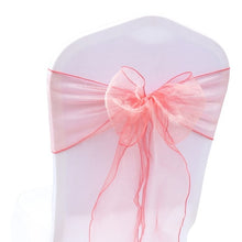 Load image into Gallery viewer, 25pcs Organza Chair Sash Bow For Wedding Party Cover Banquet Baby Shower Xmas Decoration Sheer Organza Fabric Supply 18cmx275cm