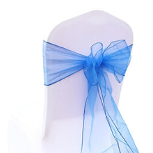Load image into Gallery viewer, 25pcs Organza Chair Sash Bow For Wedding Party Cover Banquet Baby Shower Xmas Decoration Sheer Organza Fabric Supply 18cmx275cm