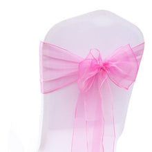 Load image into Gallery viewer, 25pcs Organza Chair Sash Bow For Wedding Party Cover Banquet Baby Shower Xmas Decoration Sheer Organza Fabric Supply 18cmx275cm