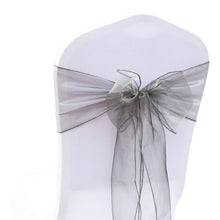 Load image into Gallery viewer, 25pcs Organza Chair Sash Bow For Wedding Party Cover Banquet Baby Shower Xmas Decoration Sheer Organza Fabric Supply 18cmx275cm